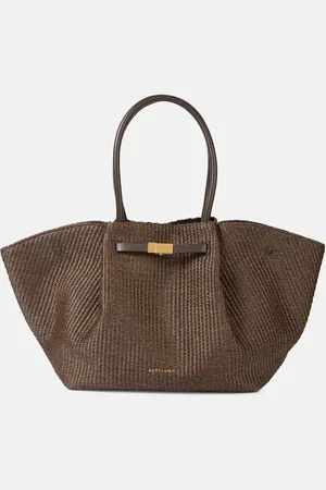 DeMellier Tote New York aus Raffiabast mit Leder