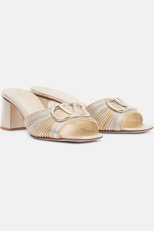 VALENTINO GARAVANI Pantoletten VLogo Signature aus Metallic-Leder