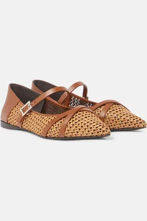Max Mara Mary-Jane-Ballerinas mit Leder