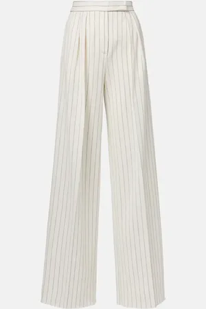 Max Mara Gerade Hose Clarion aus Baumwolle und Leinen