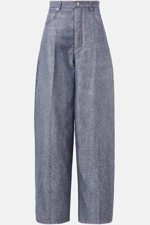 Bottega Veneta Weite Hose aus Wolle und Baumwolle
