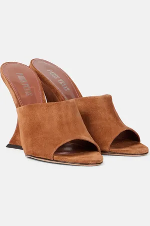 PARIS TEXAS Wedge-Pantoletten Nina aus Veloursleder
