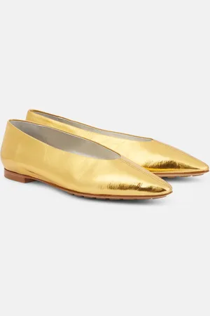 Bottega Veneta Ballerinas Sofia aus Metallic-Leder