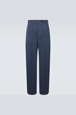 Bottega Veneta Weite Hose aus Wolle und Baumwolle