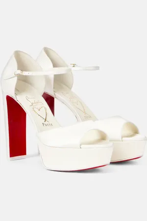 Christian Louboutin Bridal Plateausandalen Sandaloo 130 aus Satin