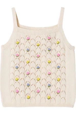 The New Society Besticktes Top Canea aus Baumwolle