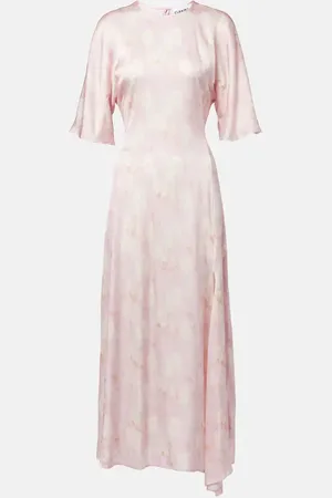 Ganni Bedrucktes Maxikleid aus Satin