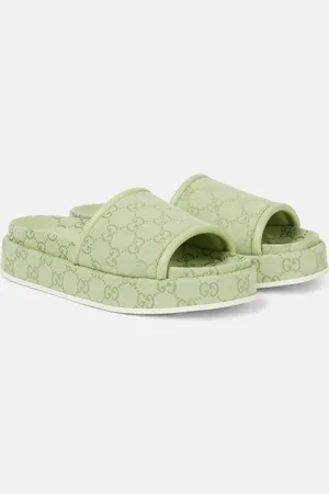 Gucci Plateau-Pantoletten GG aus Canvas