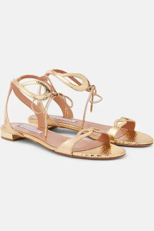 Aquazzura Sandalen Tessa aus Metallic-Leder