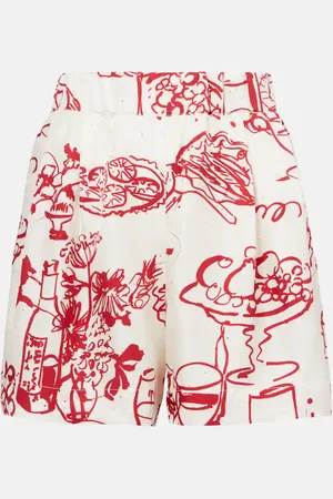 ASCENO Bedruckte Shorts Zurich aus Seiden-Twill