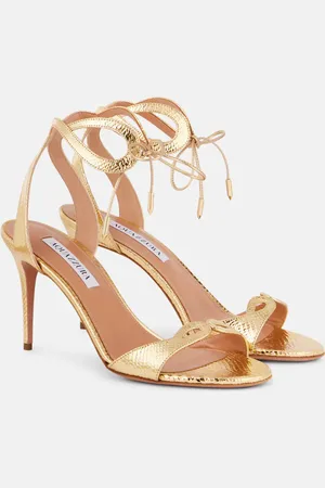 Aquazzura Sandalen Tessa 85 aus Metallic-Leder