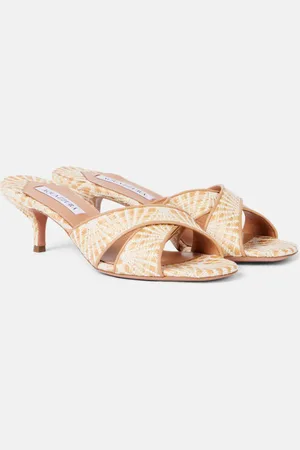 Aquazzura Pantoletten Divine 50 aus Raffiabast