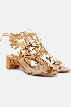 Gianvito Rossi Sandalen Flavia aus Metallic-Leder