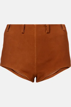 Self-Portrait High-Rise Shorts aus Veloursleder