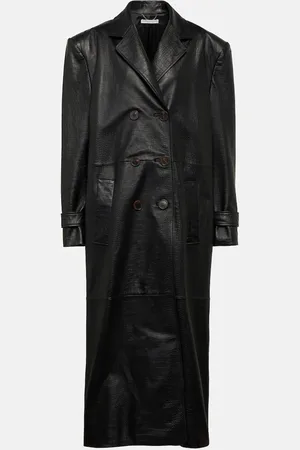 Alessandra Rich Oversize-Mantel aus Leder