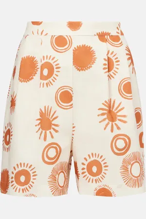 ASCENO Bedruckte Shorts Dallas aus Leinen und Baumwolle
