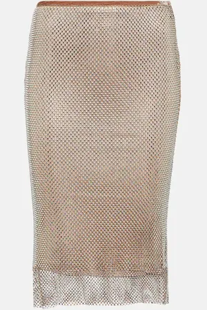 Sportmax Verzierter Midirock Senior aus Mesh