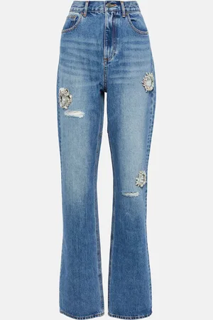 AREA Verzierte Wide-Leg Jeans
