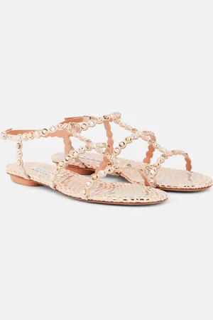 Aquazzura Sandalen Tequila aus Leder mit Kristallen