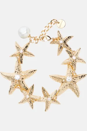 Self-Portrait Armband mit Zierperlen, 18kt vergoldet