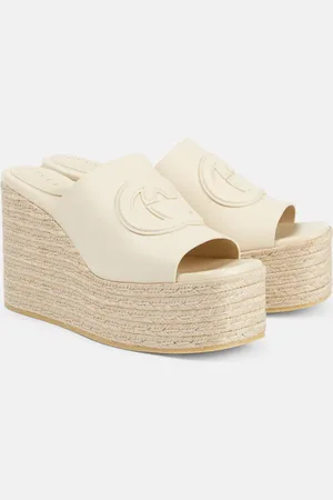 Gucci Wedge-Pantoletten GG aus Leder