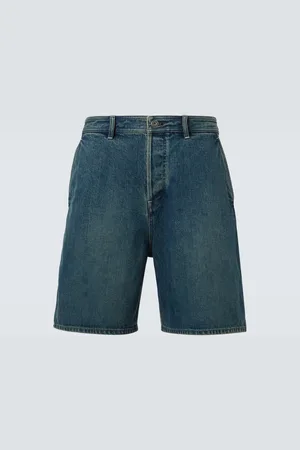 Jil Sander Jeansshorts mit Leder