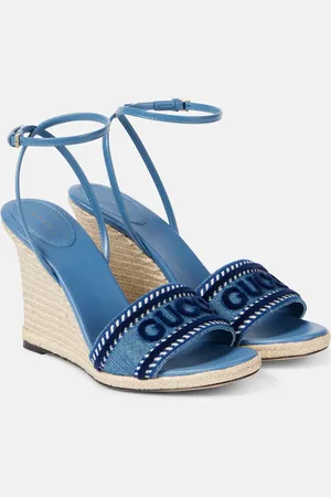 Gucci Espadrille-Wedges aus Denim