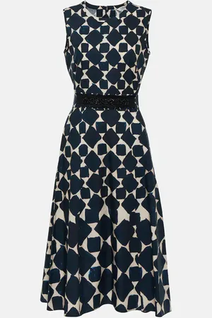 Max Mara Bedrucktes Midikleid Notte aus Popeline