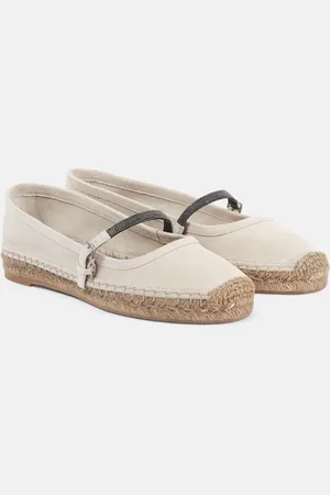 Brunello Cucinelli Espadrilles Monili aus Veloursleder