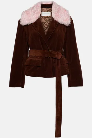 DRIES VAN NOTEN Jacke aus Cord und Faux Fur