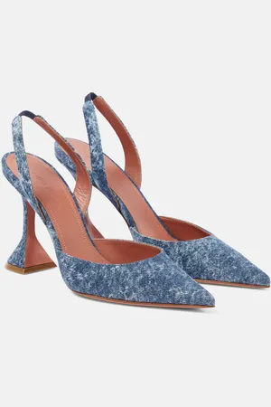 Amina Muaddi Slingback-Pumps Holli aus Denim