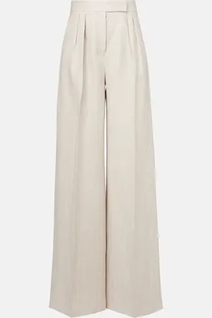 Max Mara Weite High-Rise-Hose Rauche aus Leinen