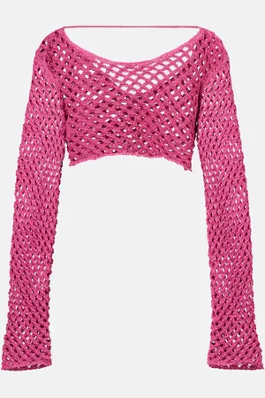 Bananhot Cropped-Top Magen aus Häkelstrick