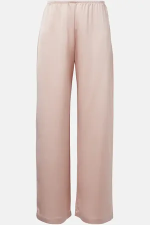 Leset Weite Mid-Rise-Hose Barb aus Satin