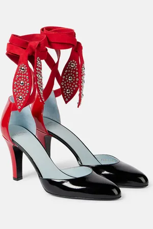 VALENTINO GARAVANI Pumps Foliefoliage 85 aus Veloursleder und Leder