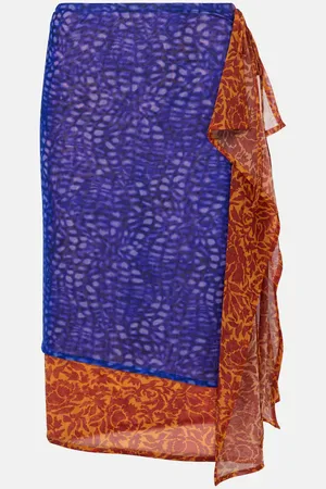 DRIES VAN NOTEN Bedruckter Midirock aus Mesh