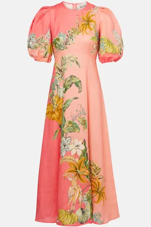 ALÉMAIS Alémais Bedrucktes Maxikleid Anika aus Leinen