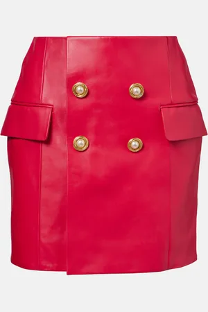 Balmain Minirock aus Leder