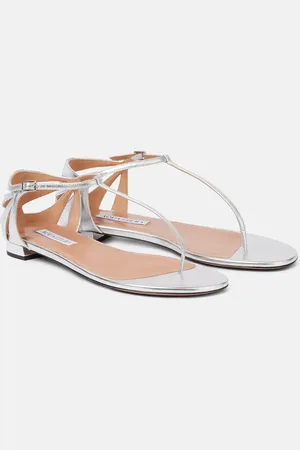 Aquazzura Sandalen Frida aus Metallic-Leder