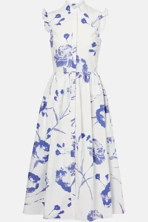 Erdem Midikleid aus Baumwollpopeline