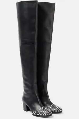 Alaïa Alaïa Overknee-Stiefel 60 aus Leder mit Kristallen