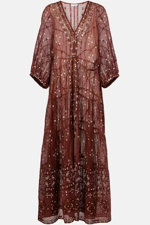 Juliet Dunn Bedrucktes Maxikleid aus Baumwolle