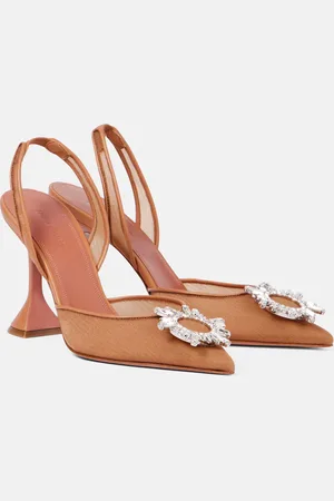 Amina Muaddi Verzierte Slingback-Pumps Begum 95 aus Mesh