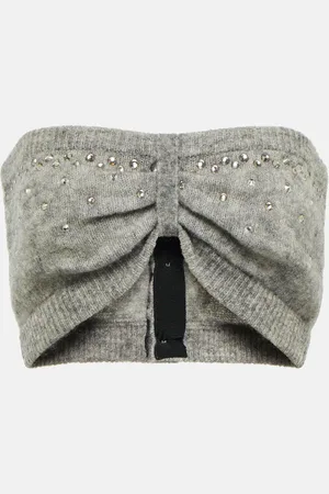 Alessandra Rich Verziertes Bralette aus einem Mohairgemisch