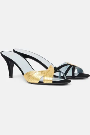 VALENTINO GARAVANI Pantoletten Foliefoliage 65 mit Veloursleder