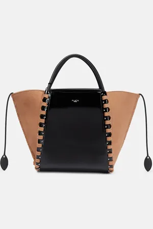 Alaïa Alaïa Tote Hinge Medium aus Veloursleder und Leder