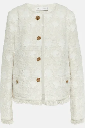 Oscar de la Renta Bestickte Jacke Gardenia aus Tweed