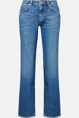 7 for all Mankind Mid-Rise Straight Jeans Calie