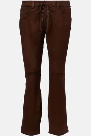 Isabel Marant Low-Rise-Hose Vanel aus Veloursleder