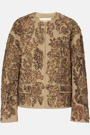 DRIES VAN NOTEN Jacke aus Baumwoll-Jacquard mit Pailletten